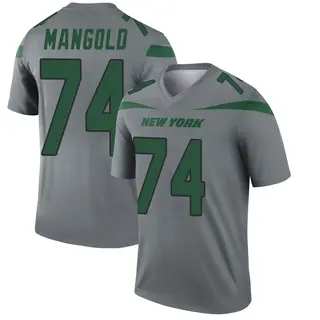 New York Jets Youth Nick Mangold Legend Inverted Jersey - Gray