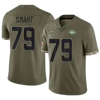 New York Jets Youth Tanzel Smart Limited 2022 Salute To Service Jersey - Olive