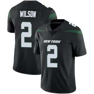 New York Jets Youth Zach Wilson Limited Stealth Vapor Jersey - Black