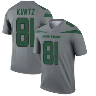 New York Jets Youth Zack Kuntz Legend Inverted Jersey - Gray