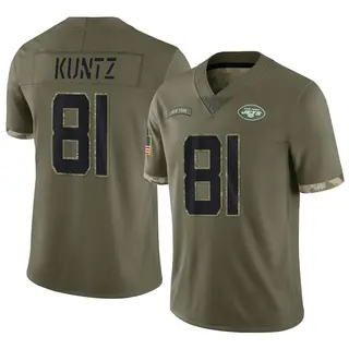 New York Jets Youth Zack Kuntz Limited 2022 Salute To Service Jersey - Olive