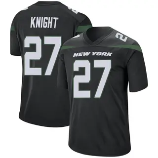 New York Jets Youth Zonovan Knight Game Stealth Jersey - Black