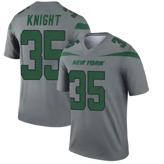 New York Jets Youth Zonovan Knight Legend Inverted Jersey - Gray